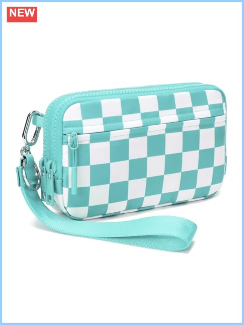 RFID Wristlet Wallet Quilted Nylon Crossbody Bag 4 Zippers Women